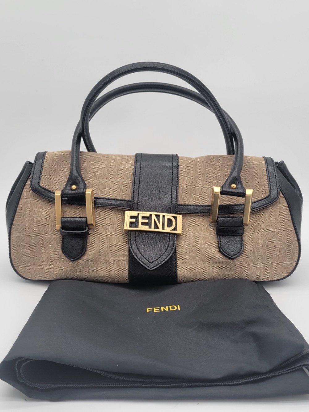 Vintage Y2K Fendi Shadow Flap Shoulder Bag
